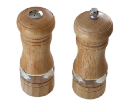 Мельница для перца + солонка h=13 см. (светлое дерево) /1/24/48/