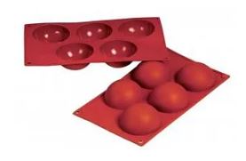 Форма силиконовая P.L. Proff Cuisine "Полусфера" 5 ячеек d 80 мм, h 40 мм (30*17,5 см)