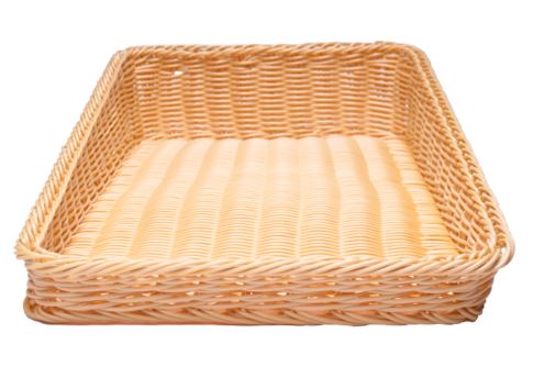 Корзина для хлеба прямоуг. 45*30 см. h=4/10 см. с приподнятым краем бежевая полиротанг MGprof /1/25/