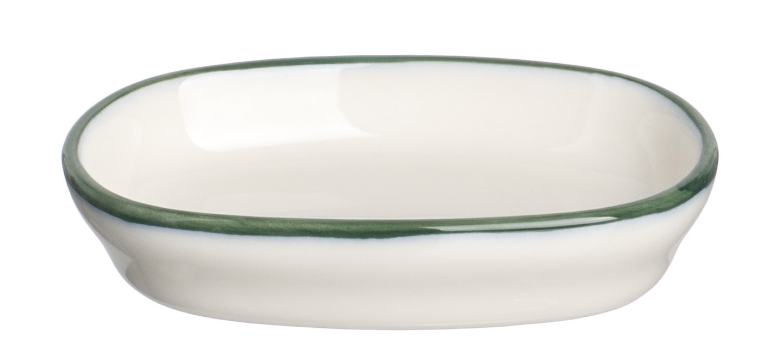 Блюдо овальное 100*65 мм. Линеа Зеленый, форма Хюгге Bonna