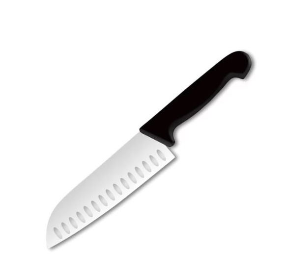 Нож с бороздками 18см, черный 413960 MACO