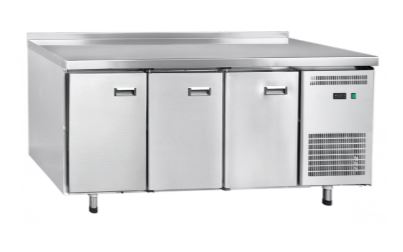 Стол холодильный среднетемпературный ABAT СХС-70-02 с бортом пристенный (3 двери)