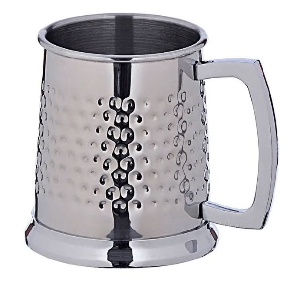 Кружка пивная рифл.; сталь нерж.; 400мл; D=85мм