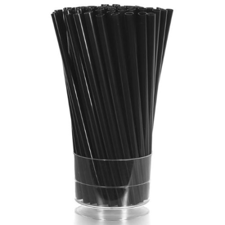 Трубочки кокт. 0,5*14 см. 400 шт/уп. прямые черные КОРОТКИЕ /1/50/