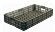 Ящик 740*465*145 мм. для хлеба, прямой перфорир., серый (крышка 73937) /1/72/