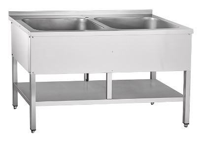 Ванна моечная Abat ВМП-6-2-5РН (с полкой)