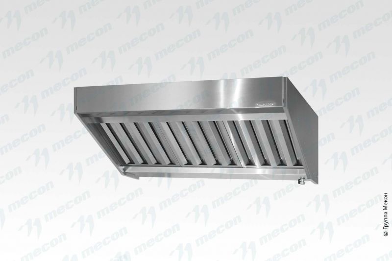 Зонт вытяжной полуоткрытый ЗВПн - 1000*800*350 "Norma Inox", пристенный (к-т светильников)