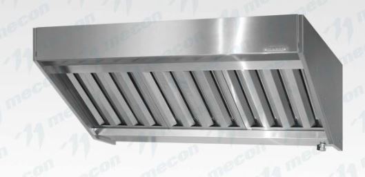 Зонт вытяжной полуоткрытый ЗВПн - 800*1000*400 "Norma Inox", пристенный (к-т светильников)