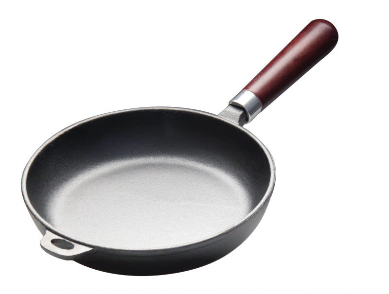 Сковорода с деревян. ручкой чугун D=20см Luxstahl