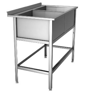 Ванна моечная двухсекционная с бортом HESSEN ВМП 2/5 оц