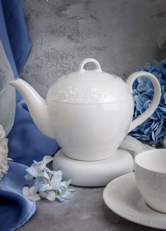 Чайник с крышкой 1 л, 23x13,4 см h 14,8 см, фарфор, Primavera