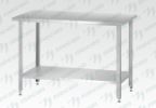 Стол производственный СПРн - 1500*600*860 "Norma Inox" (полка спл. нерж; ножка угл. нерж)+доп полка