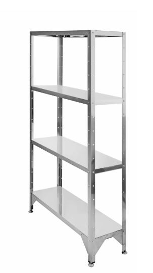 Стеллаж с перф. полками HESSEN с 4 полками С-1,6*15*6/4 нерж.