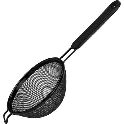 Сито с пласт. ручкой антиприг.покр.; D=10,L=22см; черный