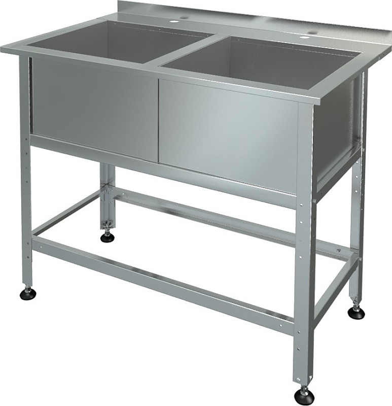 Ванна моечная двухсекционная МХМ МБ-2-0,4-0,63/1,21