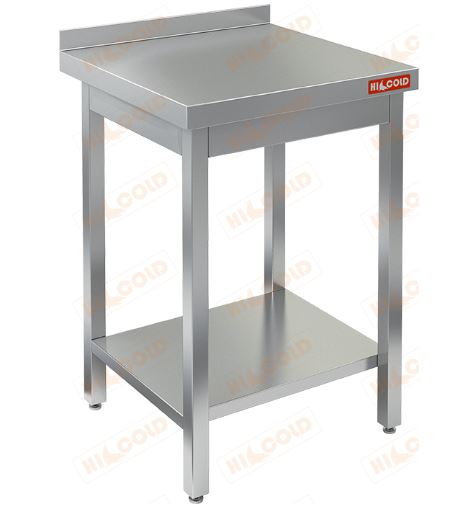 Стол производственный пристенный с бортом и полкой HICOLD НСО-6/6БП