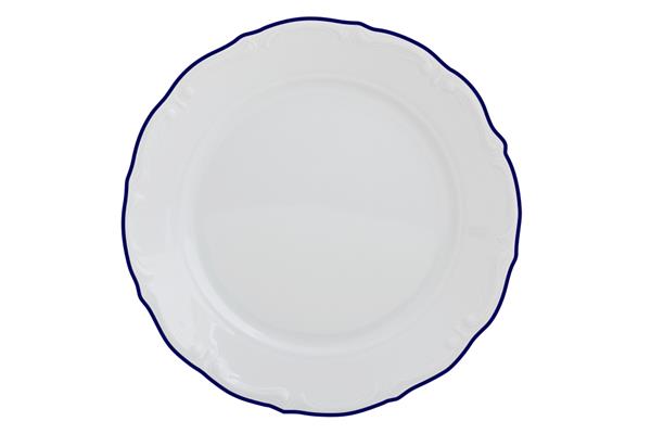 Тарелка мелкая 27 см, кант синий