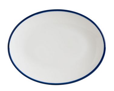 Блюдо овальное 310*240 мм. Линеа Синий, форма Мув Bonna /1/6/582/