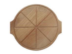 Доска для пиццы с 8 делениями с ручками d=350х20 бук промаслен.