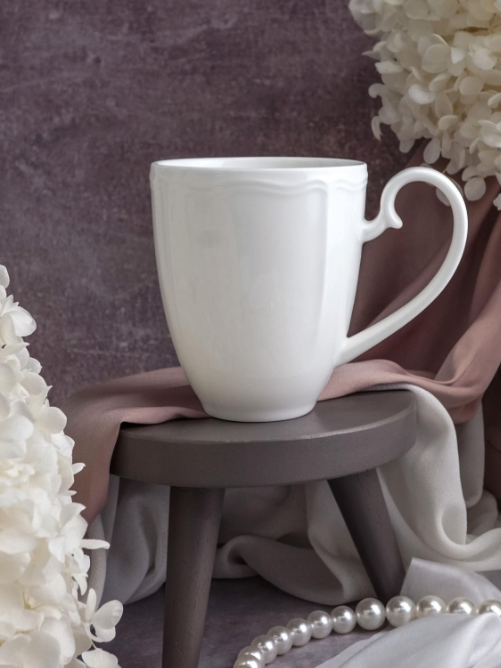 Кружка 380 мл, 13,2x8,7 см h 14,6 см, фарфор, Grazia