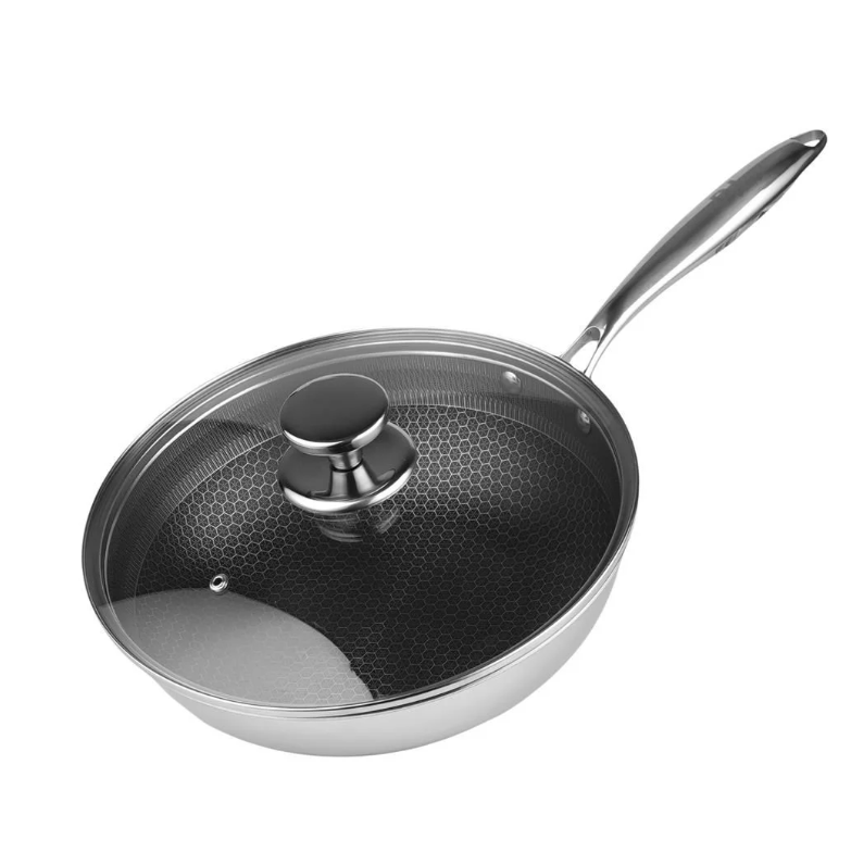 Сковорода-Вок с крышкой,трех-слойная сталь, 3.3 л, 26/15*8 см.серия "New Kitchen", P.L.