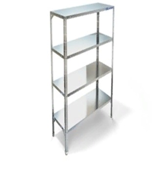 Стеллаж СтПЛ 4 полки сплошн. нерж. 0,8мм 700/500/1800