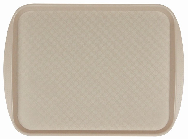 Поднос столовый из полистирола 450х350 мм бежевый