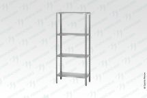 Стеллаж полочный MECON СПЛн - 1200*500*1800 Norma Inox (полка сплошная 4 шт)