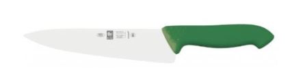 Нож поварской 200/340 мм. Шеф узкое лезвие, зеленый антибактер. ручка HoReCa Icel /1/6/