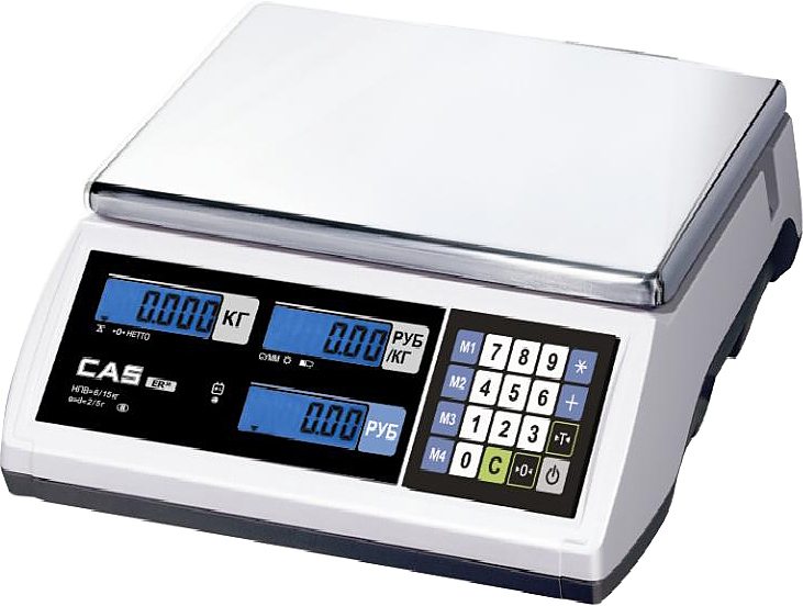 Весы торговые CAS ER JR-15CB (Торговые, 15кг/2/5г)