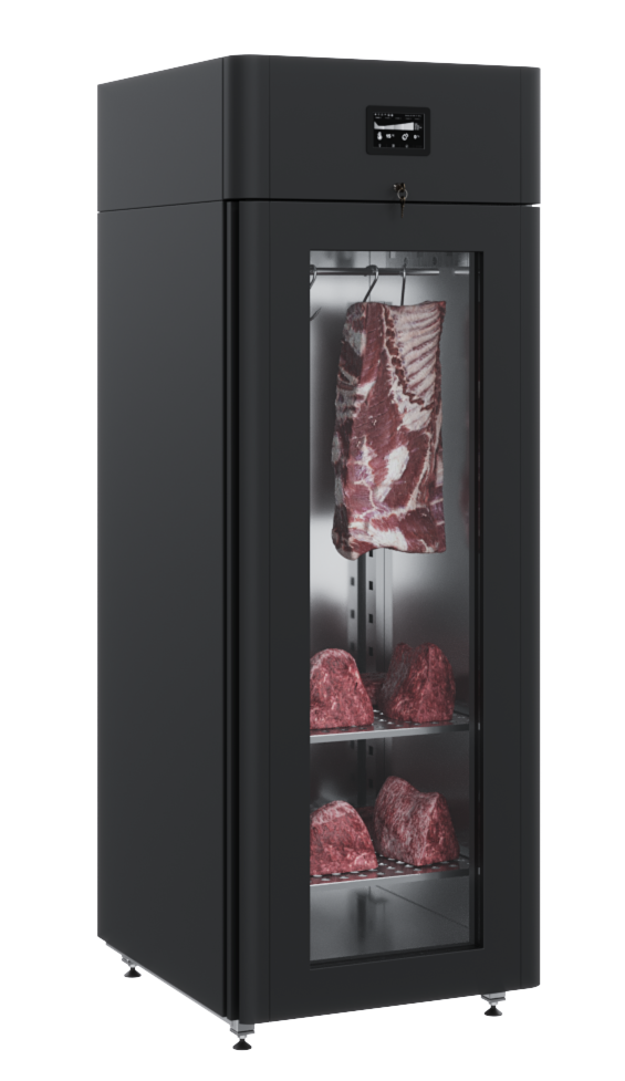 Шкаф холодильный для вызревания мяса POLAIR CS107-Meat стекл. дверь, черный, тип 1