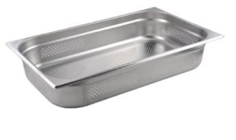Гастроемкость 1/1 h=100 мм. 14 л. нерж.перфорир. d=4 мм. MGsteel /1/6/