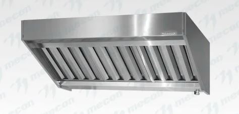 Зонт вытяжной полуоткрытый ЗВПн - 1500*1000*400 "Norma Inox", пристенный (к-т светильников)
