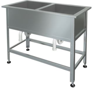 Ванна моечная двухсекционная МХМ М-2-0,4-0,63/1,21