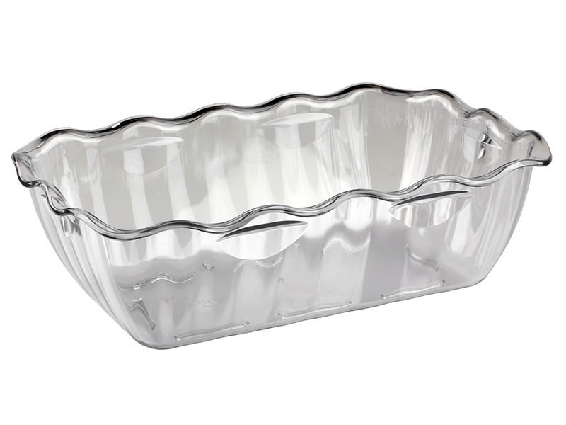 Салатник с волнистым краем ударопрочный 330х265х80 мм прозрачный [4660011181691, 422108201]