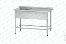 Ванна с раб. поверхностью РПЦн - 1000*600*860 "Norma Ral", левое 1 м/о 400*400*250, борт, ножки краш