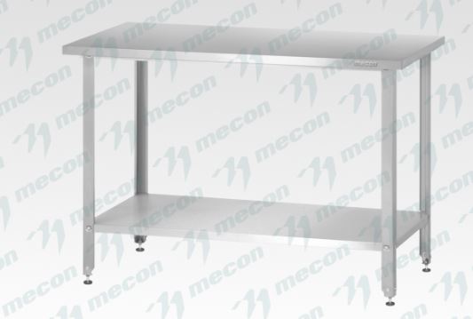 Стол производственный СПРн - 1700*700*860 "Norma Inox", борт (полка сплошная; ножка угловая)
