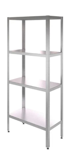 Стеллаж со сплошными полками HESSEN 1000х400х1800/4 нерж.