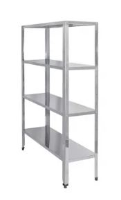 Стеллаж со сплошными полками HESSEN 1200х400х1800/4 нерж.