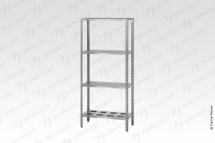 Стеллаж полочный СПЛ - 1200*500*1800 "Norma" (стойки цинк; полка перфорация 4 шт. нерж.)