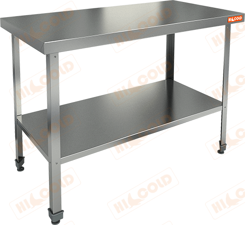 Стол островной нержавеющий HICOLD НСО-12/7П ЭЦ разделочный с полкой