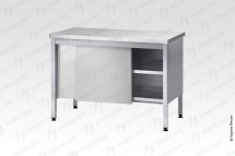 Стол производственный закрытый СПЗп - 1500*700*860 "Profi Ral", борт, двери-купе, полка сплошная