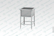 Ванна моечная ВМЦн - 600*600*860 "Norma Ral", 1 м/о 400*400*250, борт, отв. д/смесит., экран (ножка