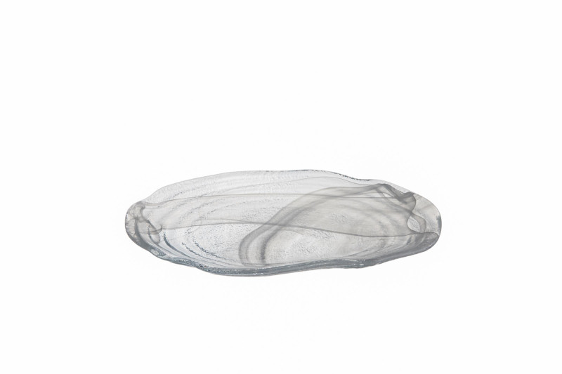 Тарелка овальная 30x14,5 см h 3 см, стекло, цвет / декор белый, Fenice