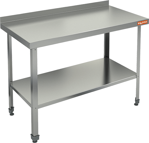 Стол пристенный с бортом и полкой HICOLD НСО-12/7БП ЭН