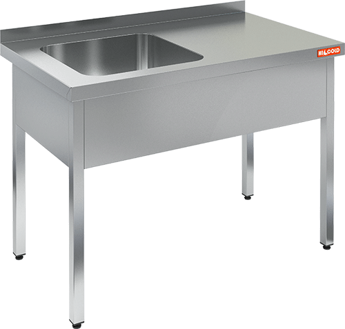 Ванна моечная цельнотянутая односекционная HICOLD НСО1М-12/6БЛ мойка справа