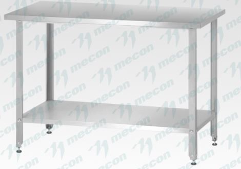 Стол производственный Mecon СПРн - 1400*700*860 "Norma ", (полка сплош.нерж; ножка угловая)