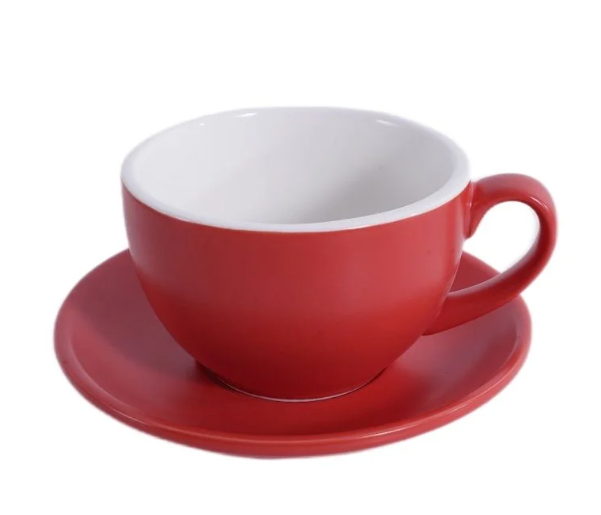 Кофейно-чайная пара Barista (Бариста) 350 мл,красный-матовый цвет, P.L.