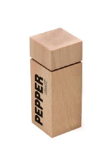 Мельница для перца 12,5 см, квадратный., бук