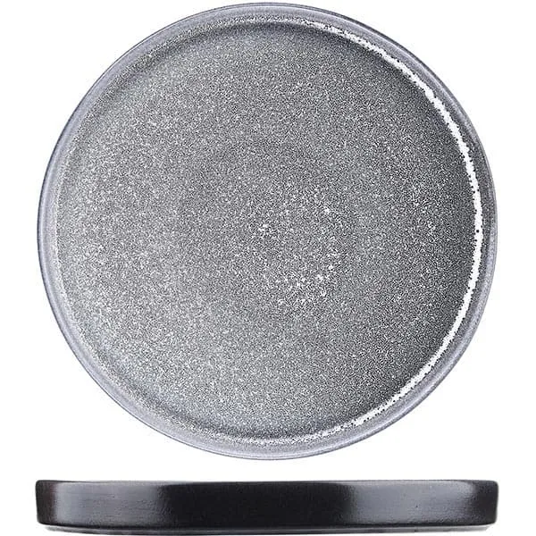 Блюдо «Млечный путь»; фарфор; D=28см; белый,черный